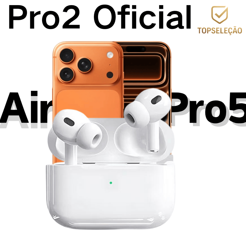 Fone Bluetooth Pro5 Premium com Cancelamento de Ruído (iPhone e Android)