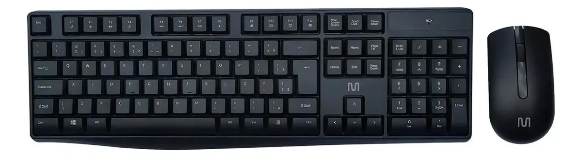 Kit Teclado e Mouse Sem Fio Slim Multilaser - Design Elegante